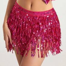 肚皮舞亮片流苏裙，时尚肚皮舞腰带裙