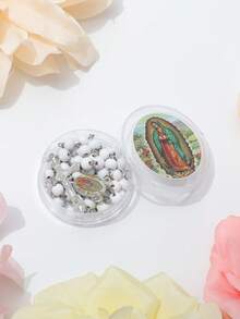 1 mặt dây chuyền thánh giá chuỗi hạt Mân Côi Đức Mẹ Guadalupe, Quà tặng tôn giáo cho Giáng sinh, Lễ Phục sinh, Thích hợp cho cầu nguyện hàng ngày, Thêm sức, Rước lễ, Rửa tội - Kinh Mân Côi Đức Mẹ Guadalupe - Xem 3