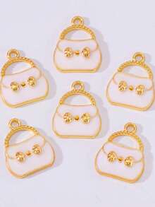 10 件/包卡通风格锌合金油滴 DIY 珠宝饰品，适用于配饰、手袋、钥匙扣、吊坠 - 手提包 - 查看 6