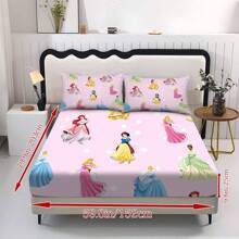 Disney Juego de sábanas de 3 piezas Disney, 1 sábana ajustable, 2 fundas de almohada (sin núcleo) del personaje Stitch, elegante, suave y cómodo, adecuado para dormitorios familiares, habitaciones de invitados, universal para todas las estaciones