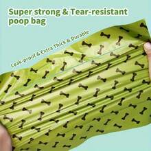 14 Rolls/210 Bags -36 Rolls/540 Bags Pet Garbage Bag, Toilet Bag, Thickened Portable Disposable Cat Feces, Dog Poop Shovel Bag, Suitable For Animal Feces Bags Of Cats And Dogs, Ultra Thick Polyethylene Dog Feces Bag - 透綠色 - 查看 3