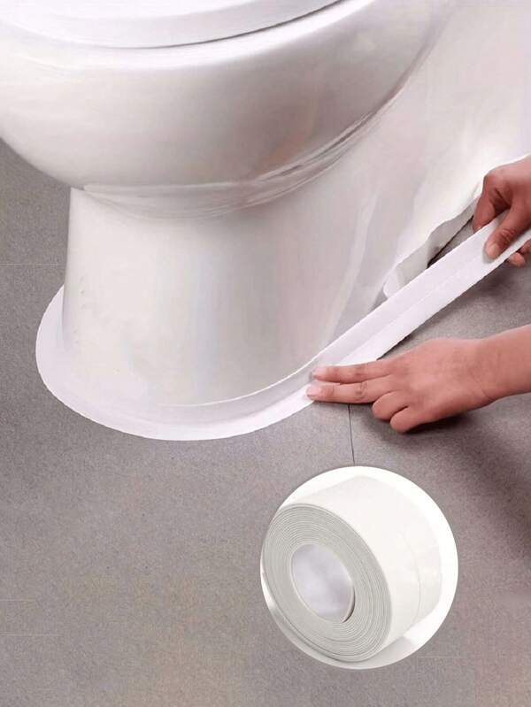1pc Waterproof Sealing Tape For Kitchen/Bathroom/Toilet/Tile Seam And Corner Line, Self-Adhesive Flexible Caulk Tape For Bathtub And Shower, Easy To Apply Gap Filler For Countertops And Toilet Base, Creates A Tight Seal To Prevent Water Damage, Durable PVC Material, Keeps Your Kitchen And Bathroom Dry And Fresh, Ideal For Sealing Edges And Corners.