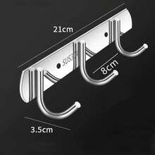 1pc Stainless Steel Continuous Hook - Heavy Duty Wall Mounted Multi-Function Organizer For Kitchen And Bathroom, Modern Design, Easy Installation, Space-Saving Storage Solution, Minimalist Hooks, Durable Structure, Wall Hooks, Home Organization Tool, Practical Hanger - Multicolor - View 9