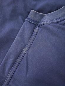 EWH 100% Pure Cotton, Make Old,Retro , Erykah Badu Character Print Vintage Casual Crewneck Top Women's Distressed Cotton T-Shirt,DG004, 230g Round-Neck T-Shirt, Wash Water, Unisex - 藍色 - 查看 7