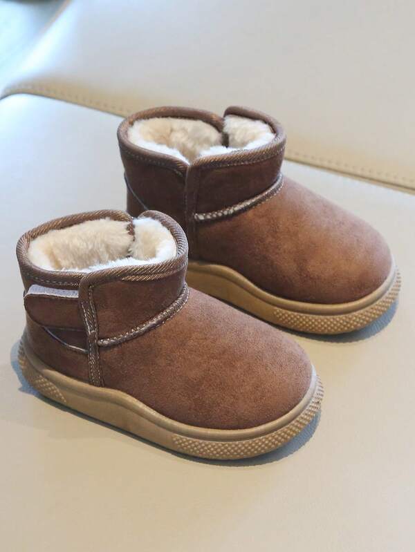 1 paire de bottes de neige mignonnes et pour enfants, doublées thermiques pour l'automne/l'hiver, convenant à l'école, aux activités extérieures, à la tenue décontractée, pour bébés/tout-petits