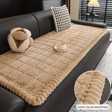 Funda de Sofá Cojín Peluche 1pieza ,Protector Funda Cubre Sillones Lavable Decoración del Hogar - Color Crema - Ver 8