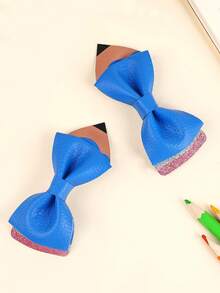 2/6PCS Back To School Hair Bow For Girls ,Pencil Shape Bow Hair Clips For First Day Of School ,Cute Hairpin Hair Accessories For School Supply,Teather'day Gifts(Pink,Yellow,Blue) - Multicolor - View 12