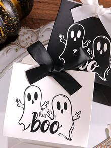 5pcs/Set Kotak Hadiah Mini Hantu BOO dengan Pita Hitam, Cocok untuk Menyimpan Permen Halloween, Cokelat, dan Hadiah Kecil, Desain Hantu Lucu, Cocok untuk Dekorasi Halloween dan Penggunaan Natal - beraneka warna - View 9