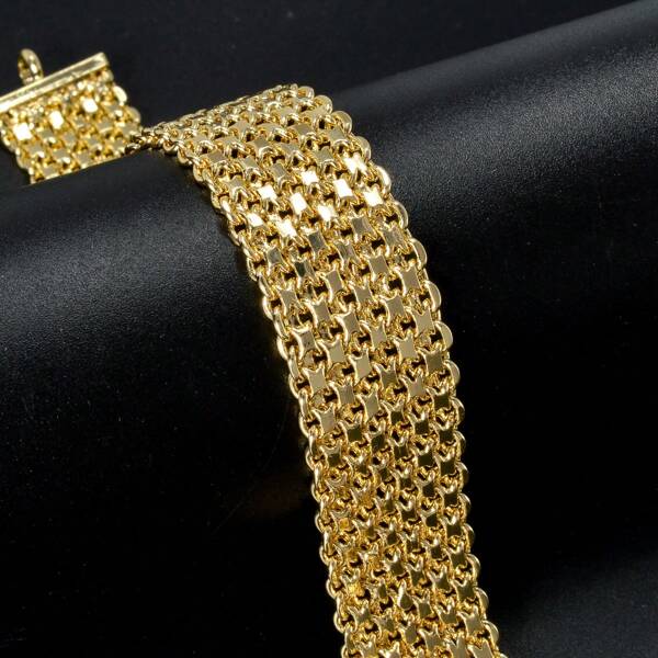 Elegante brazalete estilo marinero de oro de 14K y cobre, apropiado para uso diario de mujeres y hombres
