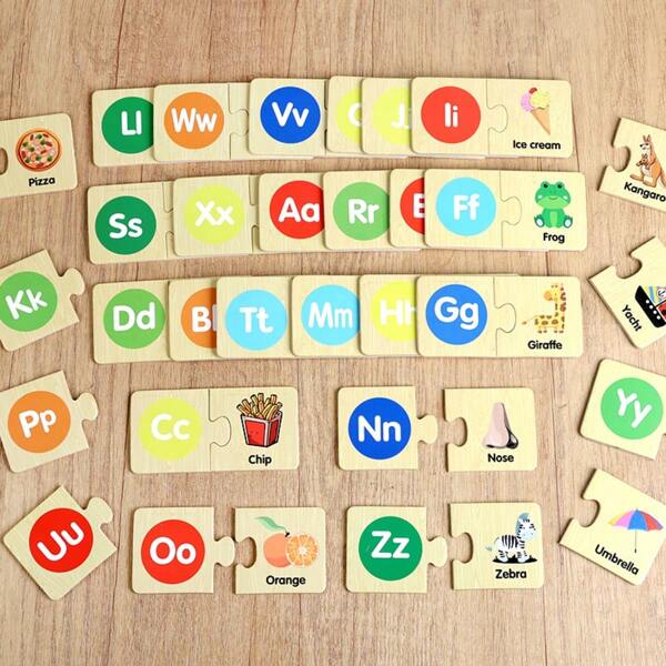 Puzzle de correspondance cognitive pour animaux, puzzle d'éducation préscolaire pour enfants de 3 à 6 ans, grands blocs de construction de mots, jouets pour enfants, planche de correspondance des lettres de l'alphabet pour l'éducation cognitive des petits garçons et des petites filles