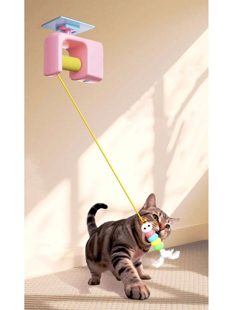 1pc Interactive Cat Plush Doll Ball - Voice Training Cat Doll - Funny Pet Doll Ball, Suitable For Playing And Exercise, Cat Toys, Self-Entertainment And Relaxation Tool, Consume Energy, Suitable For Kittens, Automatic Cat Teaser, Smart Electric Cat Supplies - Multicolor - View 1