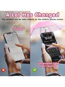 1 件迷你智能手机雨伞，带通用猪形吸盘支架，户外防眩光遮阳伞，采用聚酯纤维材料制成，防雨防晒，手机支架，带通用可调节眩光阻挡，适合户外|节日必备 - 彩色 - 查看 5