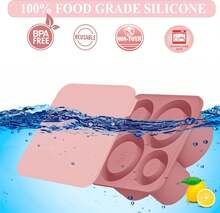 4-In-1 Silicone Ice Cube Tray – Multi-Size Ice Mold For Every Drink – Easy-Release, No-Spill Design – Keeps Drinks Cold Longer –  & Durable – Pink,7798478 - Berwarna merah muda - View 6