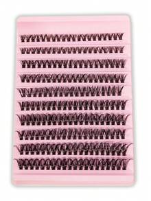 200 Pieces Of Clustered Eyelashes, 8mm-16mm D Curl, Single-Root Grafted Dense Eyelash Extension Makeup Tools, Creating Natural And Dramatic Effect False Eyelashes For DIY At Home.Lash Clusters,Eyelash Clusters,Individual Eyelashes,Lashes,Fake Lashes