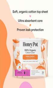 The Honey Pot Company - Sanitary Pads For Women - Non-Herbal Regular Flow W_Wings - Organic Cotton Cover &Amp; Ultra-Absorbent Pulp Core - Feminine Care - FSA &Amp; HSA Eligible - 20 Ct - 80 chiếc (Gói 1 chiếc) - Xem 4
