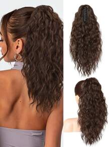 Extension de queue de cheval, extension de queue de cheval de 26 pouces à pince pour femmes, cheveux longs synthétiques bouclés et ondulés, extension de cheveux à clipser pour utilisation quotidienne et fête
