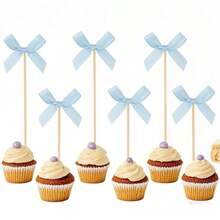 12 件蝴蝶结生日蛋糕装饰 - 优雅的蛋糕装饰，适合生日、婚礼和性别揭秘派对 | 完美的照片道具和甜点桌装饰