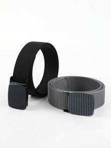 1pc Nylon Pressure Buckle Belt, Geometric Star Buckle Head Retro Nylon Canvas Belt Youth Leisure Belt, Outdoor Sports Men's Good Recommended Pants Belt No Punch, Pants Belt Business Casual Knitting Personalized Fashion Leisure Joker, Young Personalized Men's Belt Fall, Autumn, Halloween Autumn-Winter Accessories,Suitable For Teens, Youth,Men,Casual, Outdoor, Athletic, Vacation, Graduation Gifts, Birthday, Daily Wear - Multicolor - View 8