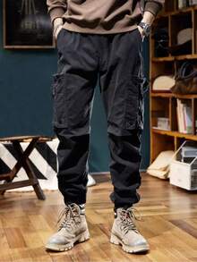 New Cargo Pants Men Jogging Casual Pants Cotton Full Length Tactical Military Pants Trousers - 灰色 - 查看 7