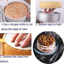 1pc/3pcs/4pcs Set, Perfect Sponge Cake Baking Pan, Mousse Cake Baking Pan, Non-Stick Aluminum Cake Baking Pan, Cake And Dessert Tart Mold, Essential Kitchen Baking Tool, Ideal For Home Baking, Halloween, Christmas And Birthday Occasions. - Multicolor - View 7