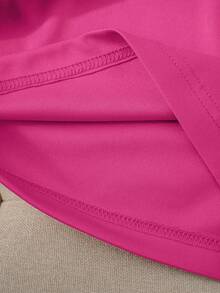 Camiseta gráfica con motivo de corazón y letra para mujer - Rosa - Ver 3