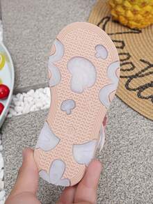 1 Pasang Sandal Kasual Musim Panas Anak Perempuan, Model Terbuka, dengan Hiasan Bunga dan Mutiara, Perekat Velcro, Sol Lembut, dan Datar - Dusty Pink - View 5