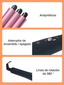 Rizador de tres cilindros,Rizador de huevos, temperatura ajustable - Negro - Ver 3