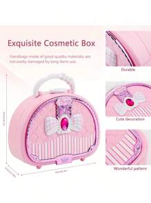 Kindermake-upset voor meisjes met stijlvolle draagtas - Echte, afwasbare make-upset - Kerstmis en verjaardagscadeaus voor uw prinses. Make-up om mee te spelen. De kleurpositie van de accessoires is willekeurig.