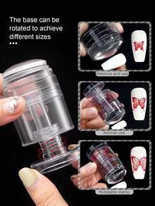 Beautizon Nailartlab Bộ 1/2 con dấu silicon xoay cho nghệ thuật làm móng và dụng cụ cạo hai đầu, 1 dụng cụ cạo nghệ thuật làm móng, 1 con dấu xoay đa năng với nhiều kích thước họa tiết khác nhau, dụng cụ cạo in dễ vận hành, thích hợp cho các dụng cụ chuyên dụng trong tiệm làm móng - Nhiều màu - Xem 3