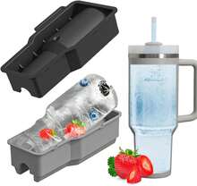 Tumbler Ice Mold - Silicone Ice Tray With Lid, Suitable For Frozen Drinks, Juice, Whiskey, Cocktails, And Coffee, Compatible With 30-40 Oz Glass And  Tumblers, Practical Ice Mold,7798484 - 香檳色 - 查看 2