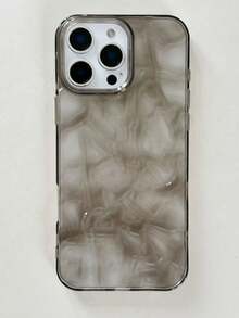 透明水波纹折叠手机壳适用于 16 15 14 13 12 11 Pro Max 3D 漩涡印花保护壳防震后盖