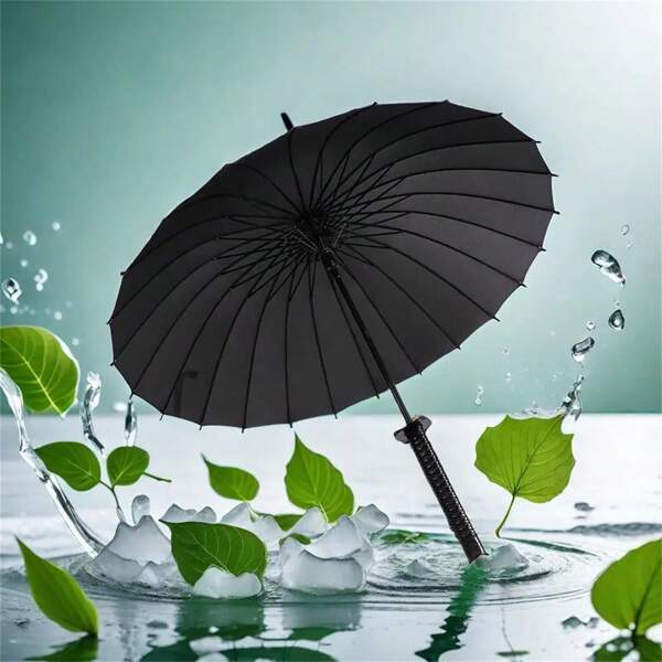 Extra Large Samurai Style Automatic Umbrella - Durable Steel Frame, UV Protection, Vintage Stylish Design For Men