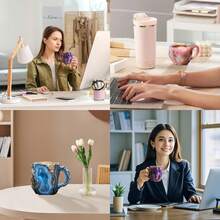 Mineral Crystal Coffee Mugs 2024 New Colorful Natural Mineral Crystal - Elegant Christmas Gift For Home & Office, Ideal For Christmas - 彩色 - 查看 4