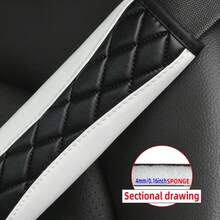 1 件 3D 刺绣仿羊皮汽车安全带肩垫，舒适减压防紧安全带套