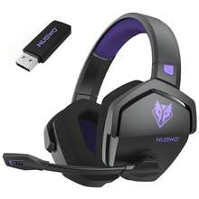 NUBWO G06 Dual Wireless Gaming Headset With Microphone For PlayStation5, PlayS4, PC - 23ms Low Latency Audio - 100-Hour Of Playtime - 50mm Drivers (Black-Orange) For Apple Phone, IPad, Laptops, For IOS, Android Users, Gifts For Family, Friends, Kids, Birthday, Spring, Boyfriends, Girlfriends, Holiday, Easter For Human-Computer Dialogue College Entrance Examination English Oral Listening And Speaking Test Headset Wired With Microphone Online - Black&Purple - 黑紫色 - 查看 1