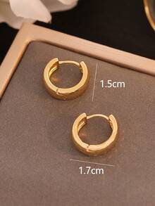 Send 1 Pair Of Minimalist Circular Earrings In A Random Color - Nhiều màu - Xem 3
