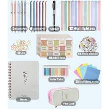 Bible Study Supplies Journaling Kit With Tabs, Highlighter, Notebook And Pen Case - Annotation Kit, Study Group Essentials Accessories Set For Women, Students, Beginner Christian Gifts - 1 - View 2