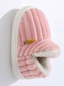 1 双儿童男童/女童休闲防滑毛绒内衬包头家居拖鞋，温暖毛绒室内拖鞋，儿童生日礼物