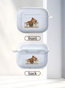 Carcasă de protecție transparentă TPU "Îmbrățișează și aruncă ursulețul", potrivită pentru AirPods2, AirPods3, pentru AirPods Pro, pentru husă pentru căști AirPods Pro2