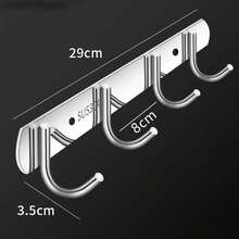 1pc Stainless Steel Continuous Hook - Heavy Duty Wall Mounted Multi-Function Organizer For Kitchen And Bathroom, Modern Design, Easy Installation, Space-Saving Storage Solution, Minimalist Hooks, Durable Structure, Wall Hooks, Home Organization Tool, Practical Hanger - Multicolor - View 10