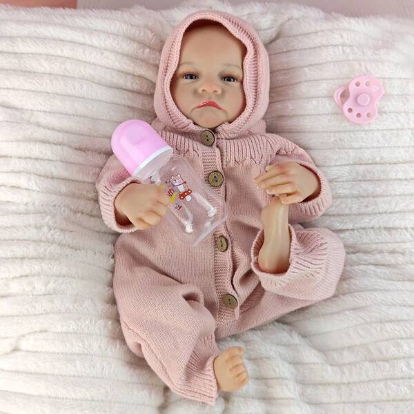 1pc Full Soft Vinyl Reborn Dolls Dress Up Playmates Toy Realistic Simulation Baby Doll Companion Toys Birthday Christmas Gift
