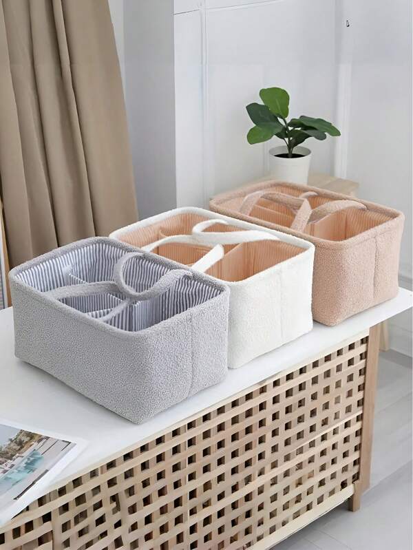1 pièce Panier de stockage de couches pour bébé, boîte de rangement de collation de couleur unie, organisateur de bureau