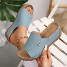 Women's Fashion Solid Color Slides - Comfortable Arch Support, Breathable Outdoor Slippers - Stylish Simple Casual Attire
