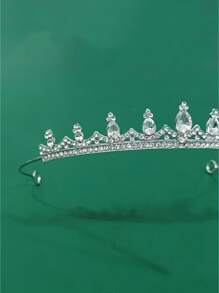 1 pièce Couronne de mariée cristal minimaliste, accessoire de couronne de reine d'anniversaire, décoration de cheveux mode