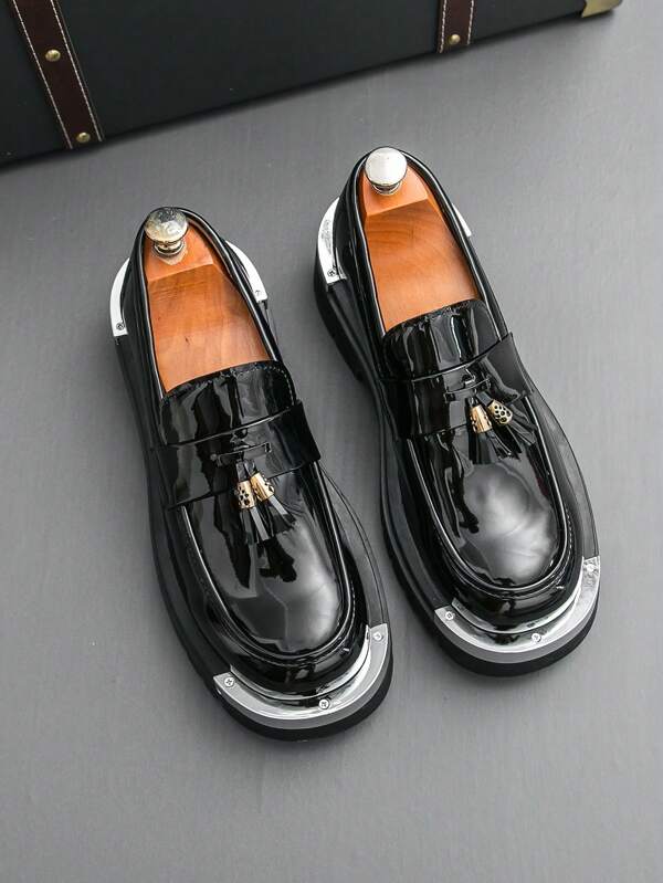 Zapatos casuales de vestir con suela gruesa, cómodos y versátiles de estilo retro