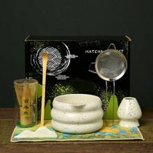 1pc/4pcs/7pcs Ceramic Matcha Tea Set, Includes Matcha Bowl, Matcha Whisk, Matcha Cup, Matcha Spoon, For Brewing Matcha, Making Desserts & Beverages, Japanese Style Gift Box Packaging, Song Dynasty Matcha Mixing Tool Set, Holiday/Back To School Gift Set - Multicolor - View 16