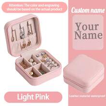 定制个性化珠宝盒，便携式耳环项链戒指珠宝收纳盒，小巧精致配件盒，迷你旅行珠宝袋，生日礼物，圣诞装饰，送给女朋友、妈妈的礼物 - 奢华珠宝盒