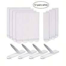 24pcs(12 Pairs) Heavy Duty Detachable Picture Hangers Set, Adhesive Mounting Strips, Sturdy Hanging Design, Waterproof Frame Hooks, Convenient For Decorations Hanging - Multicolor - View 7