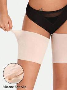 1 对女式防擦伤大腿带，弹力防擦伤腿套，高弹力硅胶防摩擦保护腿套，防勾腿绷带，防止大腿摩擦