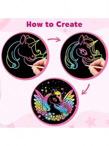 刮纸工艺品礼物：2 包散装彩虹魔法纸、生日/复活节/圣诞节礼物、艺术和工艺品项目套件